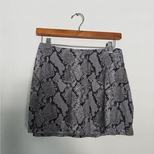 SKIMS Gray Snake-Print Mini Skirt